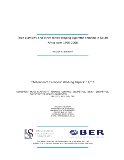 Price elasticity and other forces shaping cigarette demand in South
