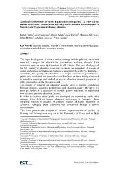 Fialho et al - Universidade de &Eacute;vora