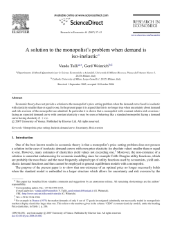 A solution to the monopolist`s problem when demand is iso