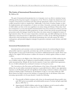 The Limits of International Humanitarian Law By Melissa Eli