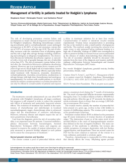 Management of fertility in patients treated for
