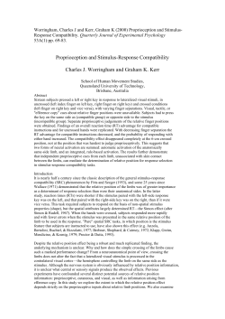 Proprioception and Stimulus-Response Compatibility Charles J