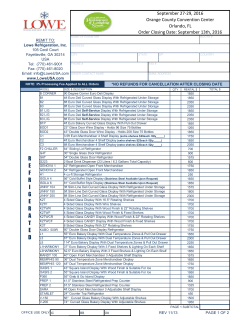 Lowe Order Form - Florida Restaurant and Lodging Show