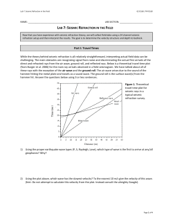 Seismic Refraction Lab