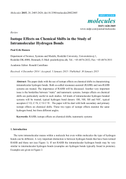 Isotope Effects on Chemical Shifts in the Study of Intramolecular