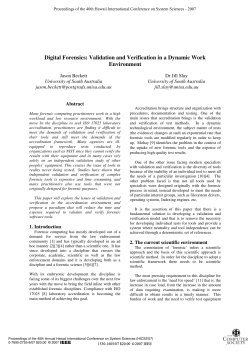 Digital Forensics: Validation and Verification in a Dynamic Work