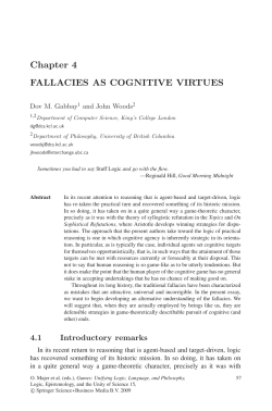 Chapter 4 FALLACIES AS COGNITIVE VIRTUES