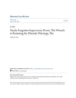 Nearly Forgotten Supervisory Power - University of Missouri School