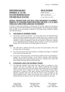 to the station working rules for new delhi station