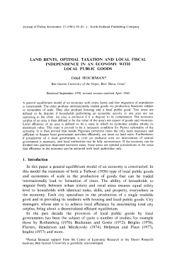 LAND RENTS, OPTIMAL TAXATION AND LOCAL FISCAL
