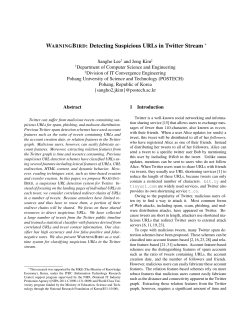 Detecting Suspicious URLs in Twitter Stream