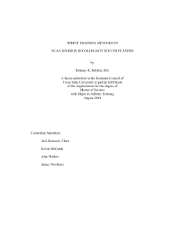 SPRINT TRAINING METHODS IN NCAA DIVISION III COLLEGIATE