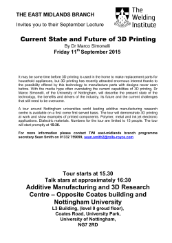Additive Manufacturing and 3D Research Centre &ndash; Opposite Coates