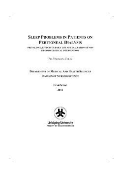 sleep problems in patients on peritoneal dialysis