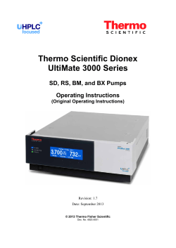 UltiMate 3000 SD, RS, BM, and BX Pumps