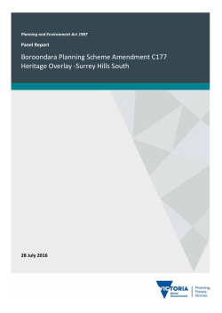 Amendment C177 - Panel Report