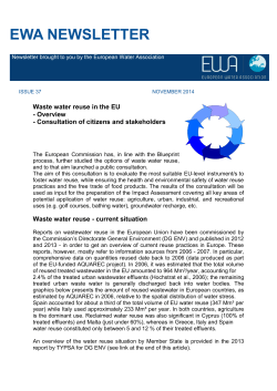 EWA NEWSLETTER - European Water Association