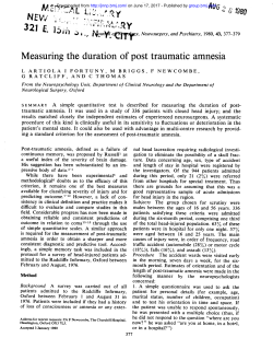 Measuring the duration of post traumatic amnesia