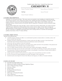 chemistry 31 - Fairfield Public Schools