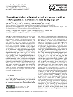 Observational study of influence of aerosol hygroscopic growth on