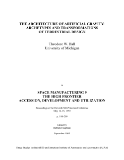 THE ARCHITECTURE OF ARTIFICIAL GRAVITY: ARCHETYPES