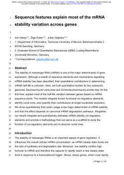 Sequence features explain most of the mRNA stability