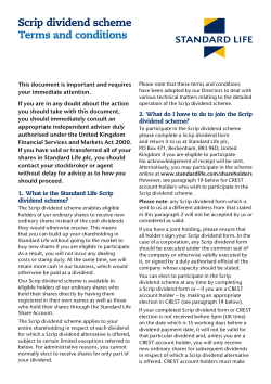 Scrip divident scheme - terms and conditions