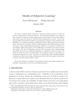 Models of Subjective Learning