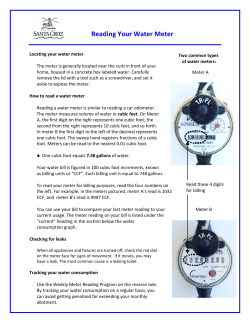 Reading Your Water Meter