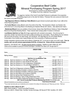 Cooperative Beef Cattle Mineral Purchasing Program Spring 2017