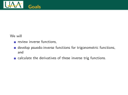 Inverse Trigonometric Functions