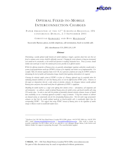 Optimal fixed to mobile interconnection charges