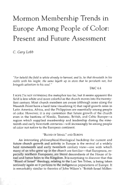 Mormon Membership Trends in Europe Among People of Color