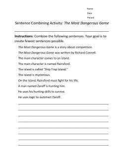 Sentence Combining Activity: The Most Dangerous Game