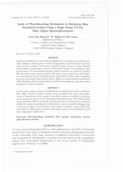 Study of Photobleaching Mechanism in Methylene Blue