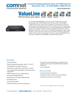 Commercial Grade Managed Ethernet Switch: (8) 10/100TX Power