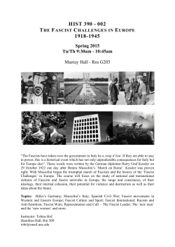 HIST 390 - 002 1918-1945 - UNC`s History Department