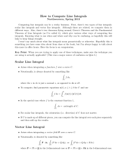How to Compute Line Integrals Scalar Line Integral Vector Line