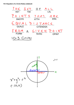 10-3 Equation of a Circle Notes.notebook