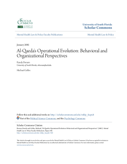 Al-Qaeda`s Operational Evolution: Behavioral
