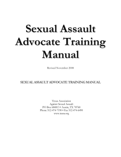 Sexual Assault Advocate Training Manual