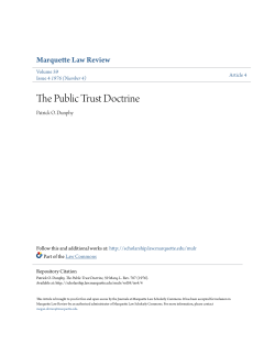 The Public Trust Doctrine - Marquette Law Scholarly Commons