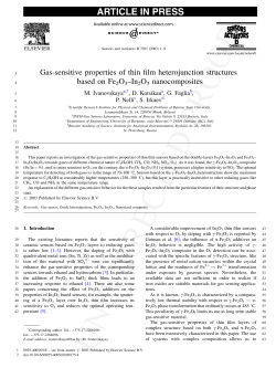 Gas-sensitive properties of thin film heterojunction structures based