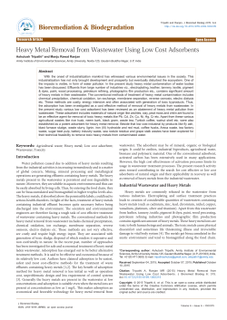 Heavy Metal Removal from Wastewater Using Low Cost Adsorbents