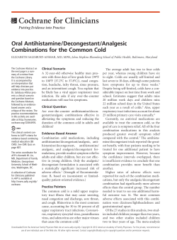 Oral Antihistamine/Decongestant/Analgesic Combinations