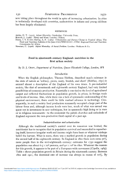 Food in nineteenth century England: nutrition in the first urban society
