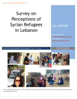 Survey on Perceptions of Syrian Refugees in