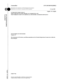 The Assessment of Persistency and Bioaccumulation in