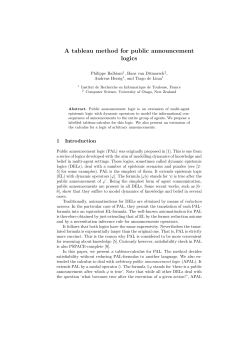 A tableau method for public announcement logics