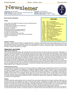 Newsletter dated Nov 3, 2016